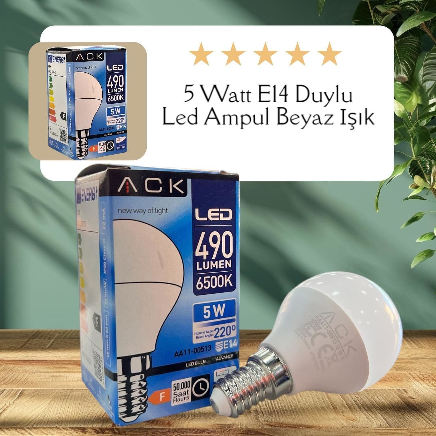 ACK 5W 220-240V E14 6500K Top Led Ampul AA11-00513