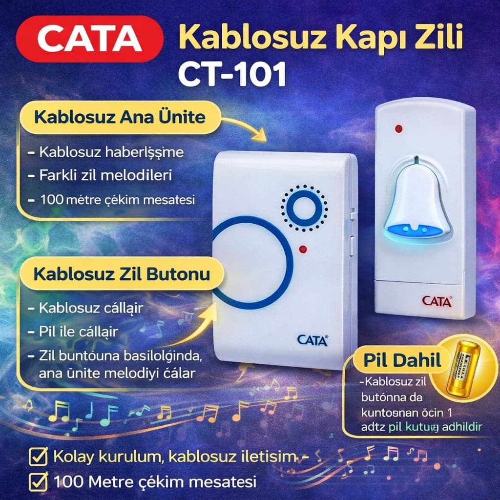 Cata Uzaktan Kumandalı Zil CT-101