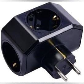 Viko Yonca Plus Siyah Üçlü Topraklı Priz